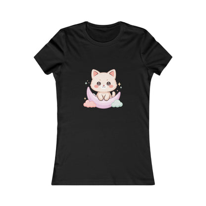 Kawaii Cat Moon T-Shirt for Dreamy Everyday Outings