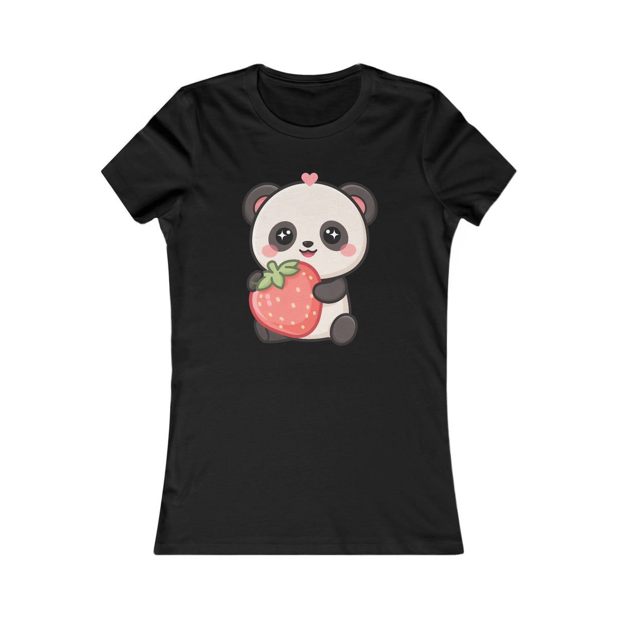 Kawaii Panda Strawberry Women's Tee for Cute Casual Outfits
