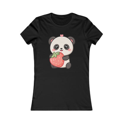 Kawaii Panda Strawberry Women's Tee for Cute Casual Outfits