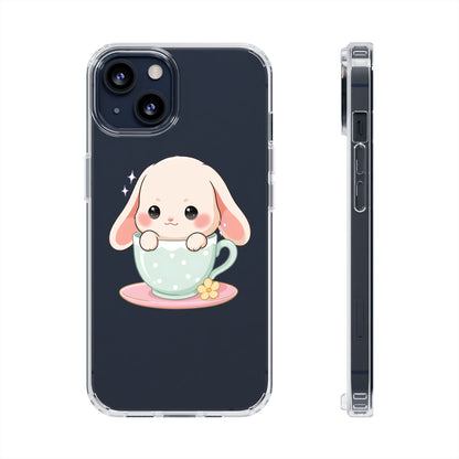 Kawaii Bunny Phone Case, Cute Teacup Rabbit