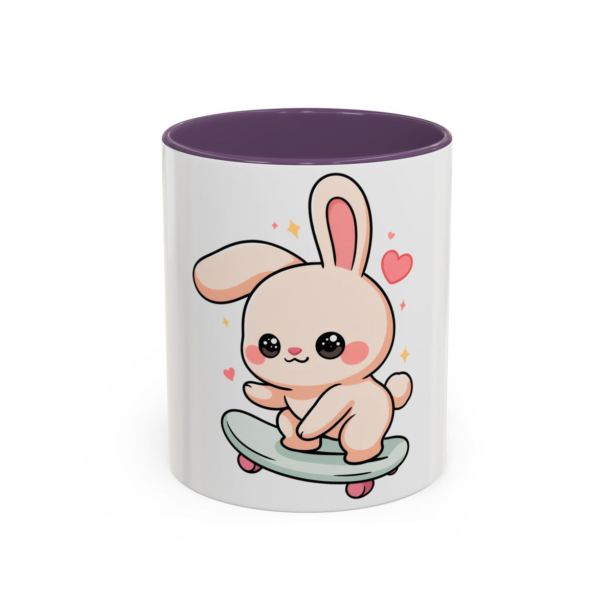 Kawaii Bunny Skateboard Mug – Cute Accent Coffee Mug
