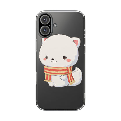 Kawaii Arctic Fox Phone Case, Cozy Christmas Scarf