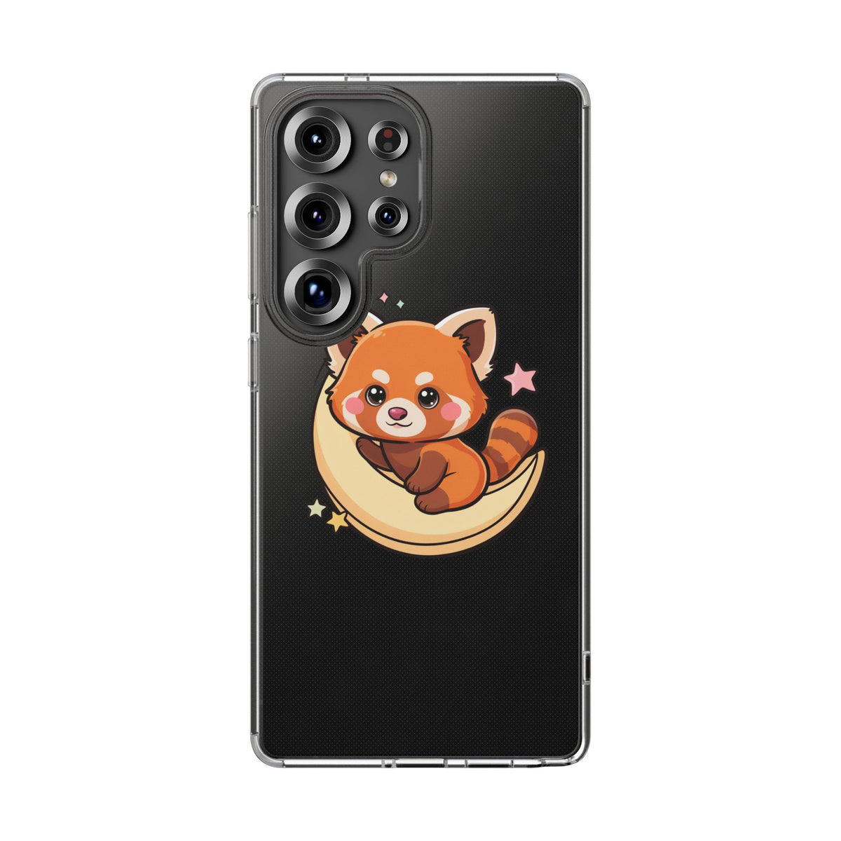Red Panda Phone Case, Kawaii Moon Companion
