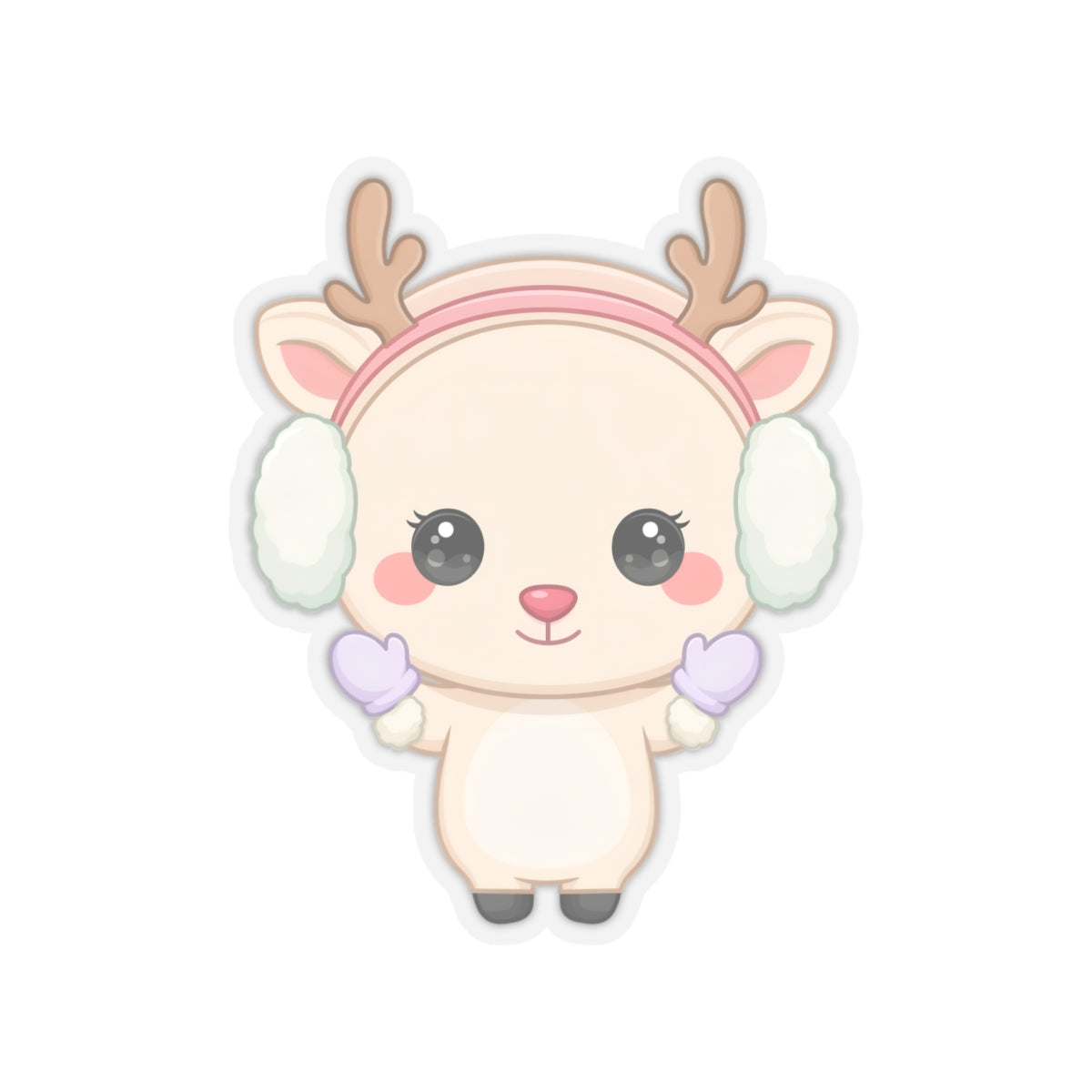 Kawaii Reindeer Sticker for Cozy Winter Cheer