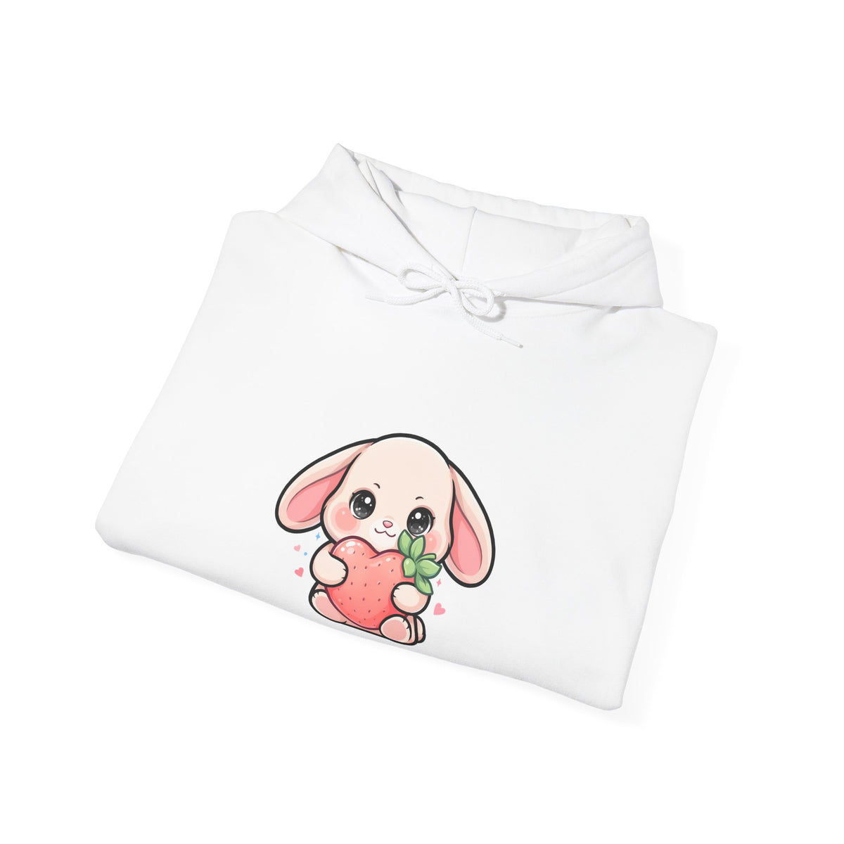 Kawaii Bunny Strawberry Hoodie, Cute Unisex Sweatshirt