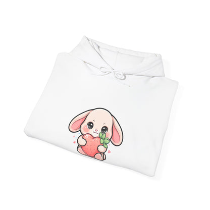 Kawaii Bunny Strawberry Hoodie, Cute Unisex Sweatshirt