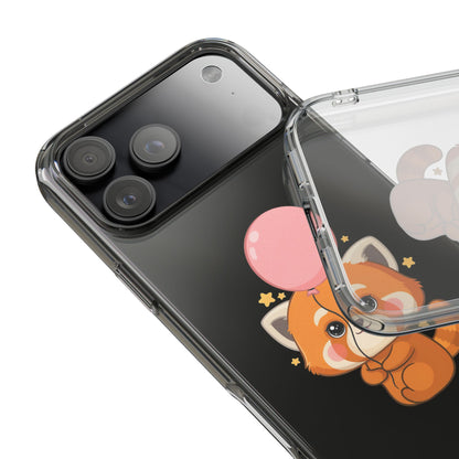 Kawaii Red Panda Clear Impact-Resistant Case with Balloon