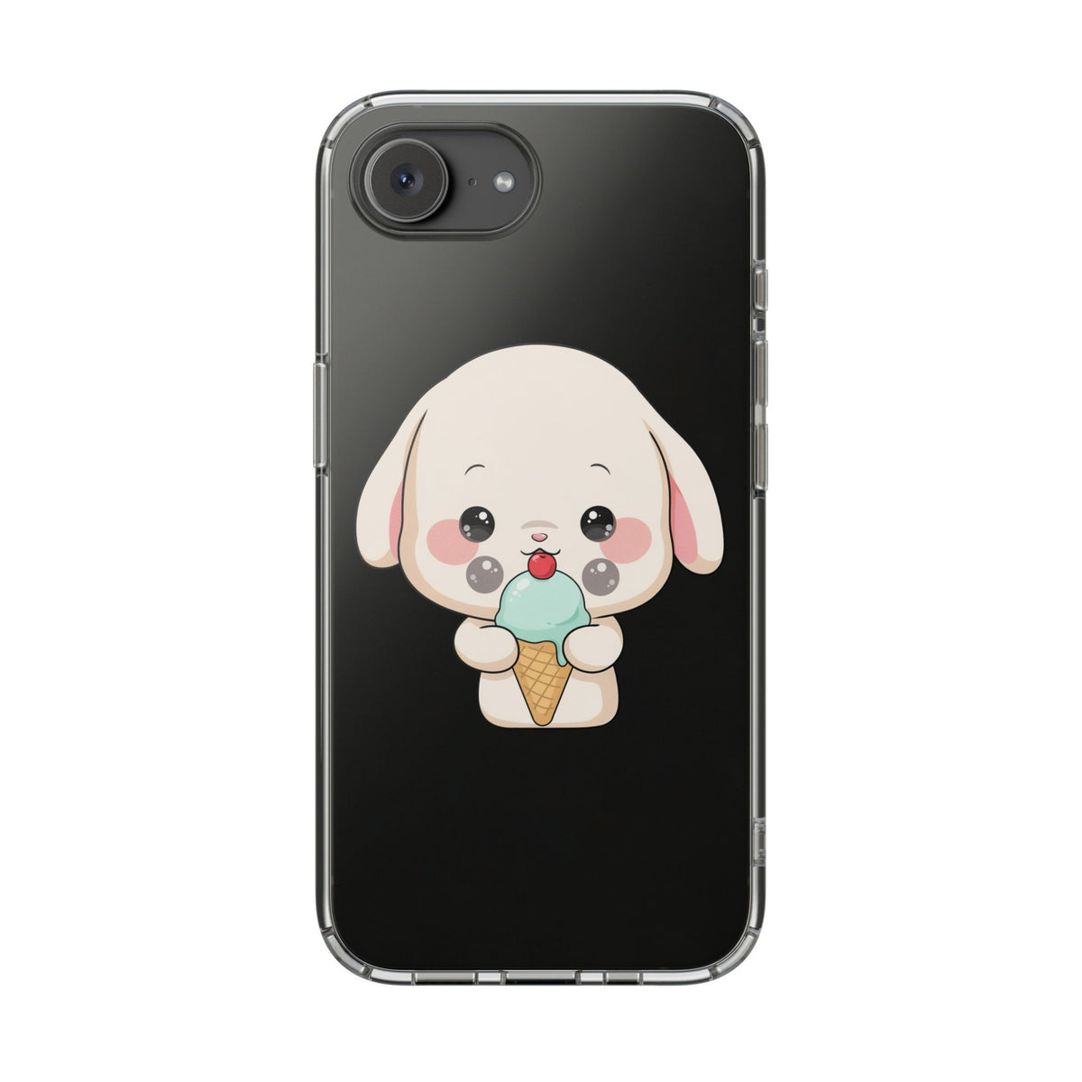 Kawaii Bunny Phone Case, Ice Cream Cutie Clear Case
