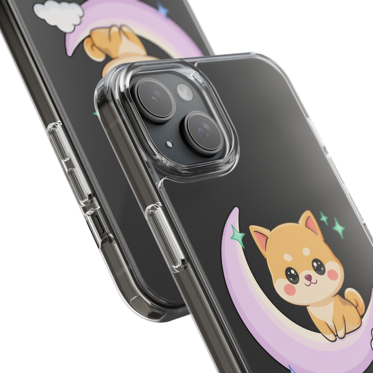 Kawaii Shiba Inu Phone Case – Crescent Moon Cutie