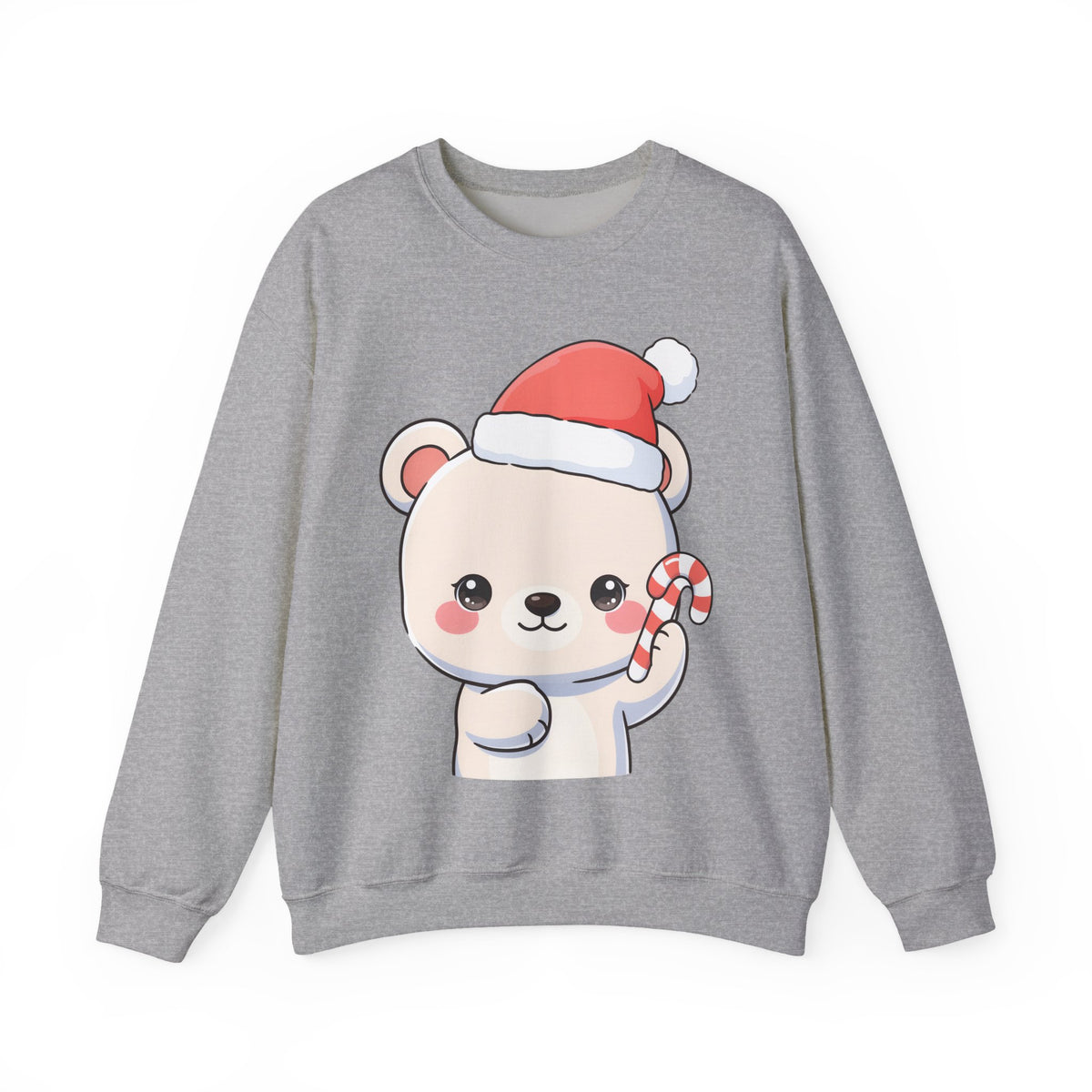 Kawaii Polar Bear Christmas Sweatshirt, Santa Cub Crewneck