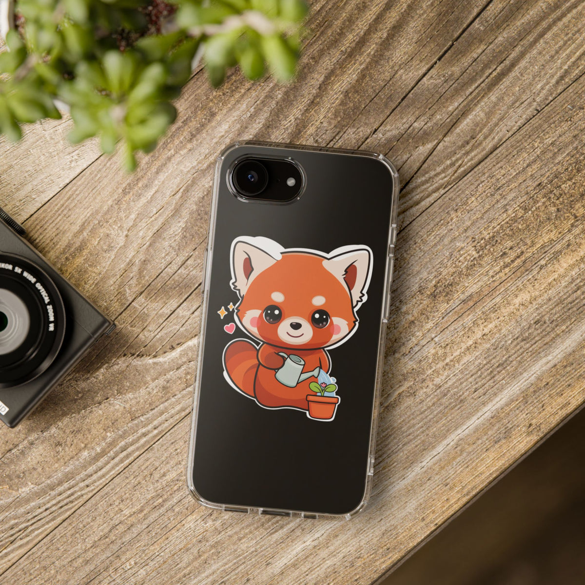 Red Panda Phone Case, Cute Plant Lover Gift