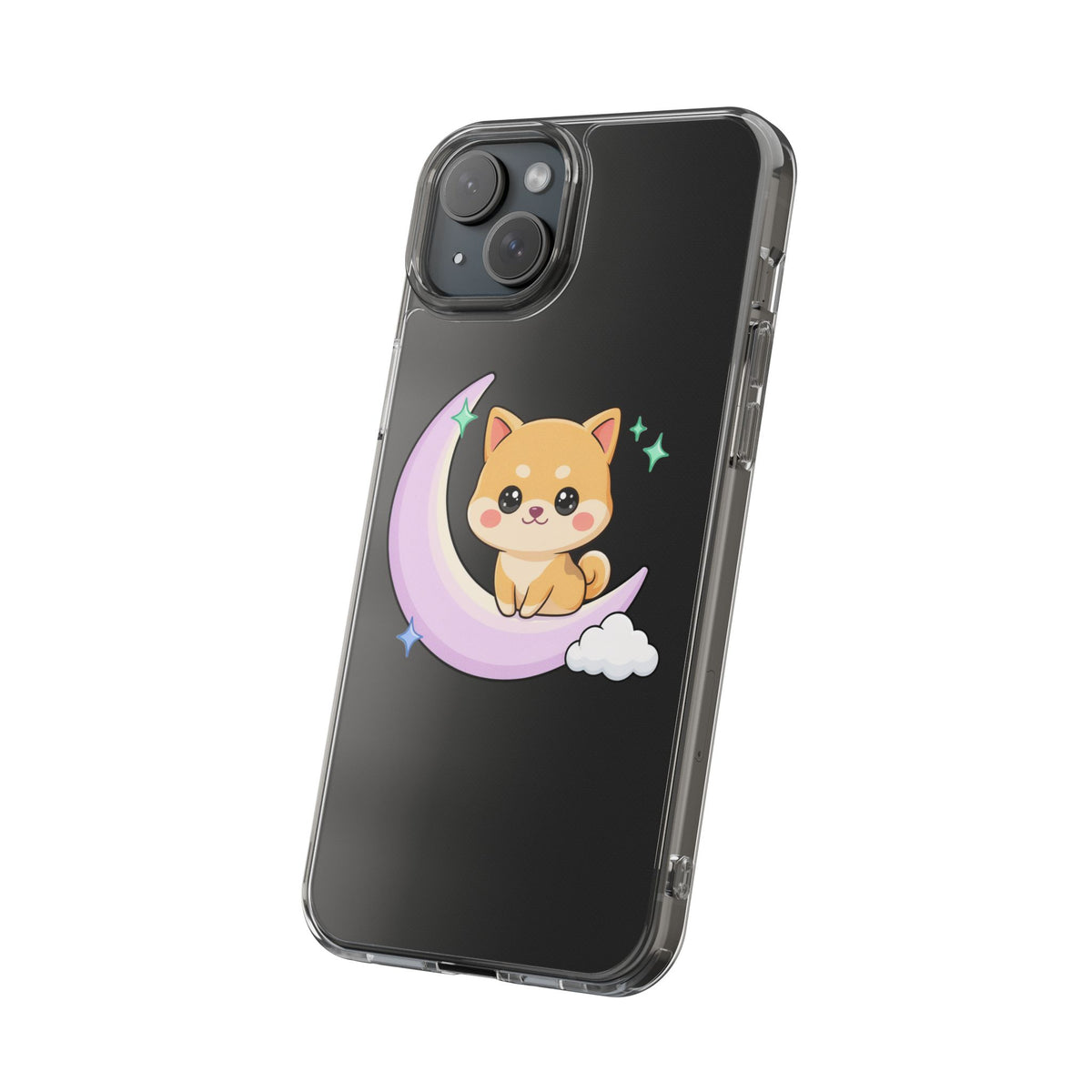 Kawaii Shiba Inu Phone Case – Crescent Moon Cutie