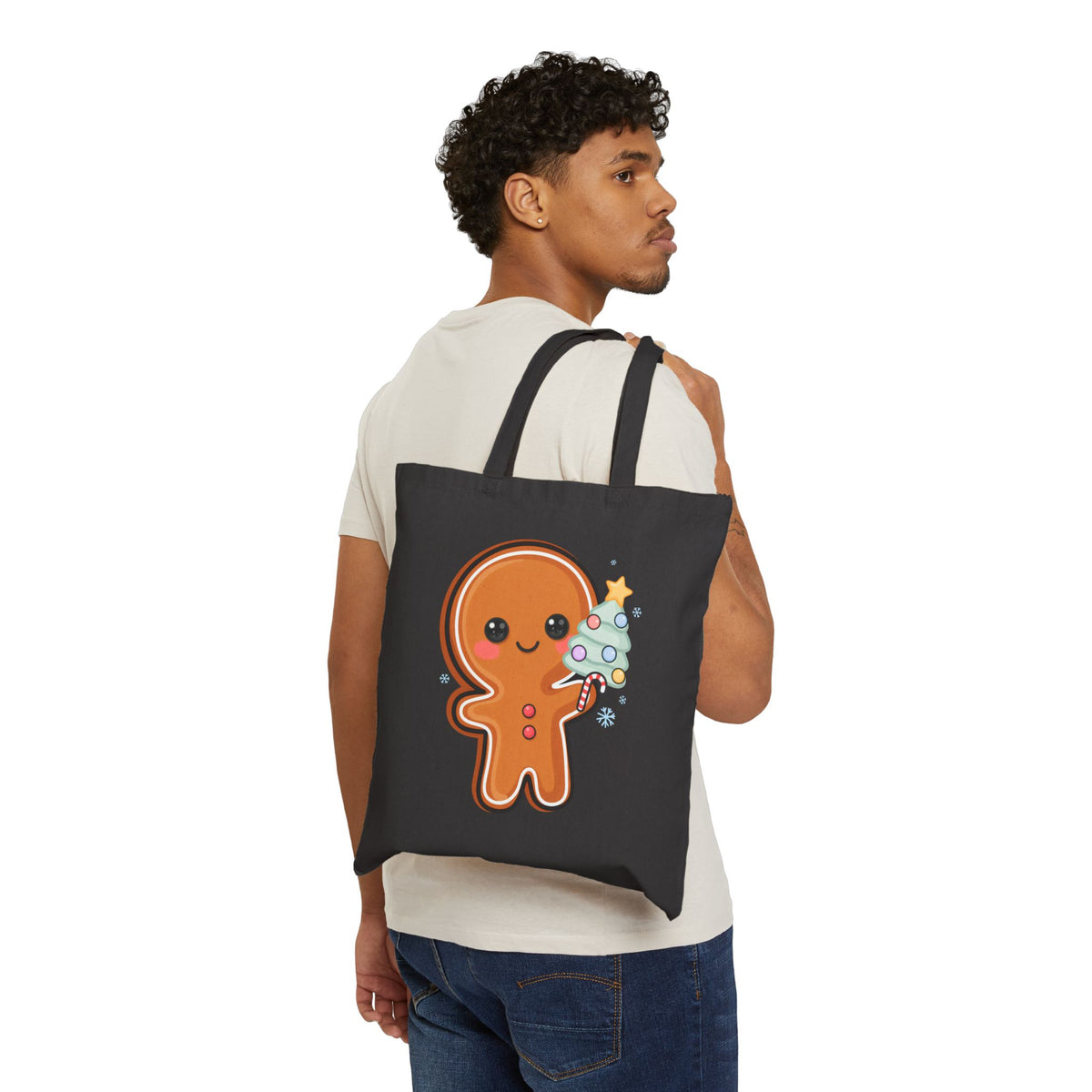 Kawaii Gingerbread Christmas Tote Bag for Holiday Cheer