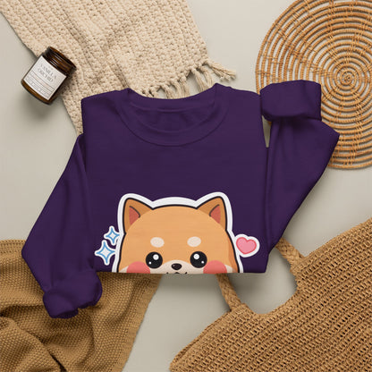 Kawaii Shiba Inu Sweatshirt, Cute Plant Lover Crewneck