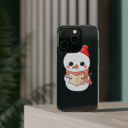 Kawaii Snowman Phone Case Reading to Santa