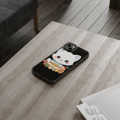 Christmas Fox Clear Phone Case, Kawaii Cookie Baker