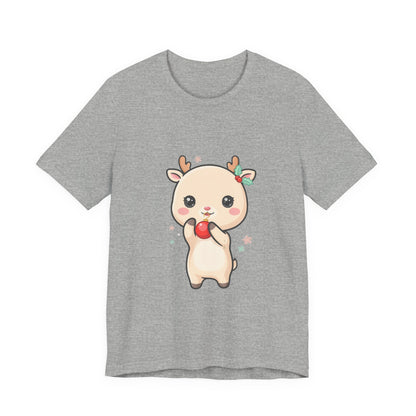 Kawaii Reindeer Christmas T-Shirt for Cute Holiday Style