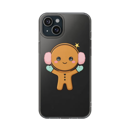 Kawaii Gingerbread Phone Case, Cute Winter Character