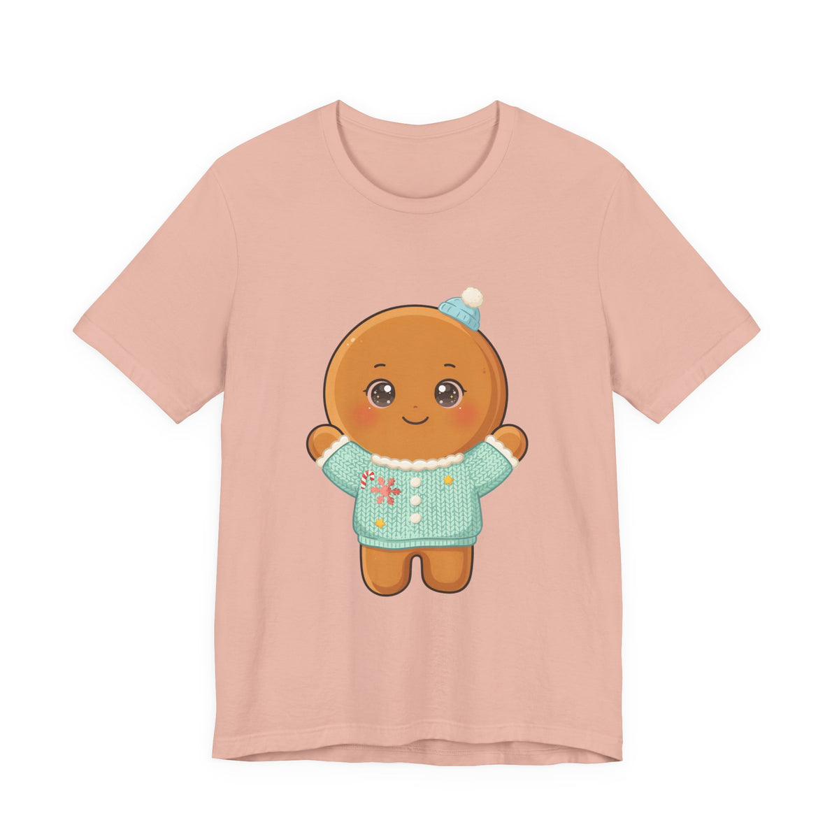 Kawaii Gingerbread Man Christmas Tee for Holiday Cheer