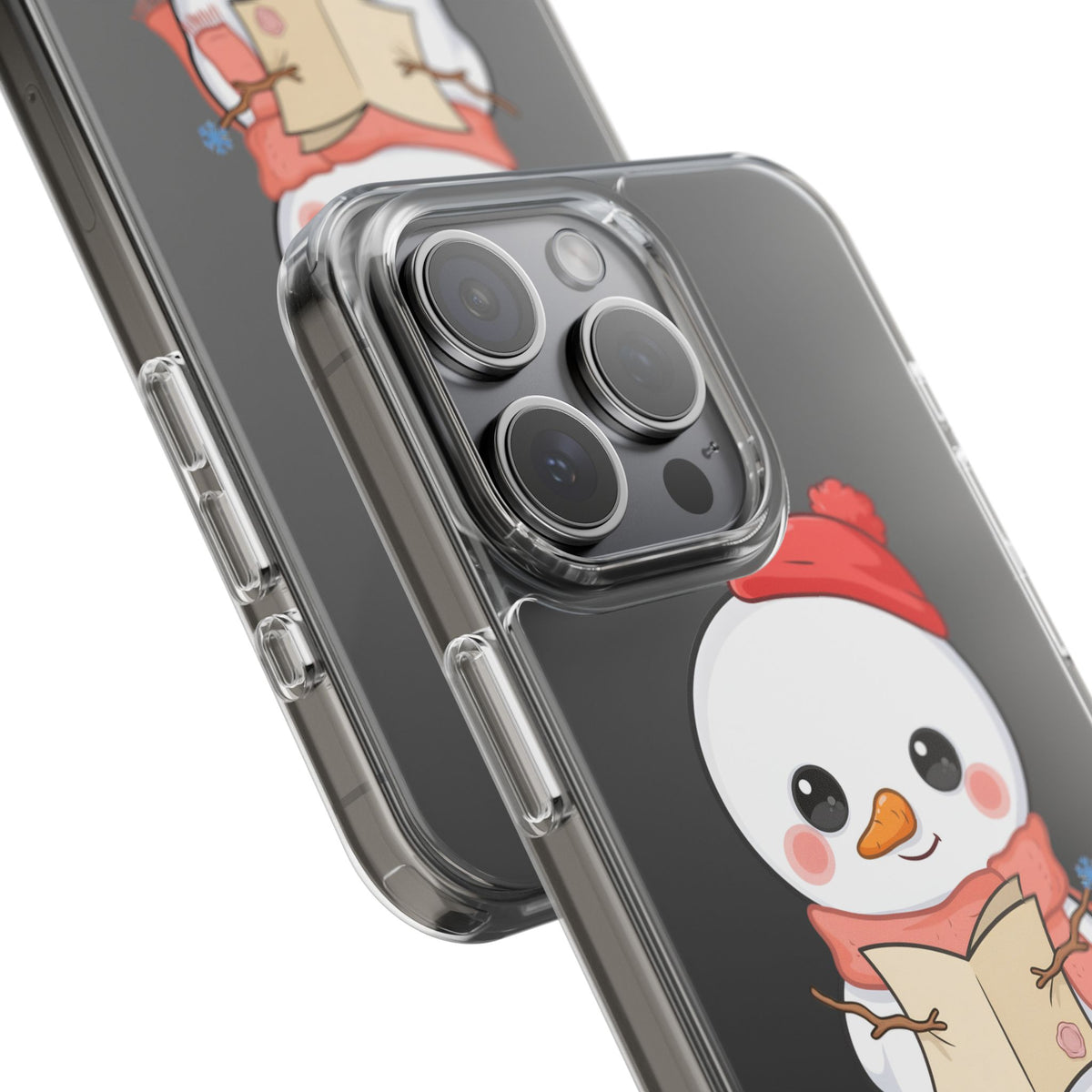 Kawaii Snowman Phone Case Reading to Santa