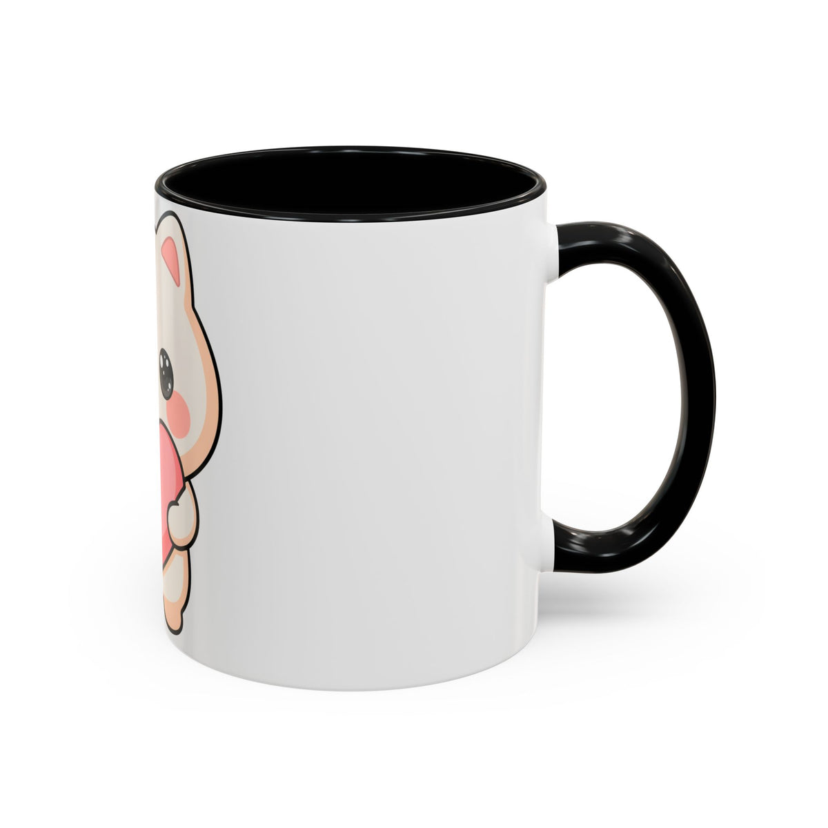 Kawaii Cat Heart Accent Coffee Mug for Sweet Morning Sips