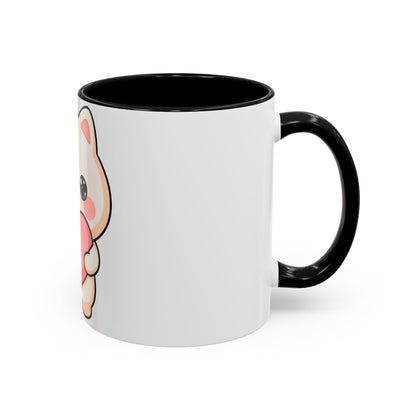 Kawaii Cat Heart Accent Coffee Mug for Sweet Morning Sips