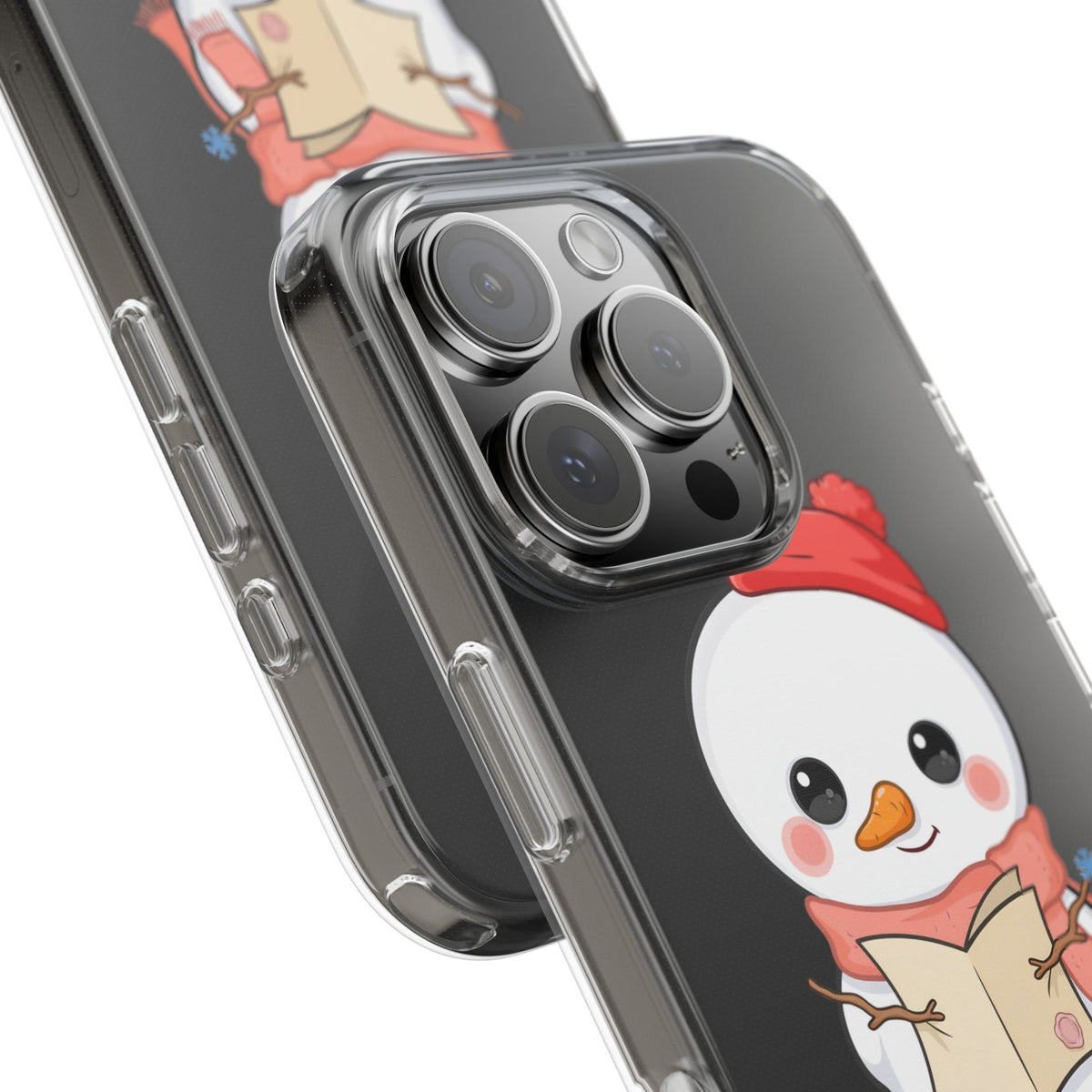 Kawaii Snowman Phone Case Reading to Santa