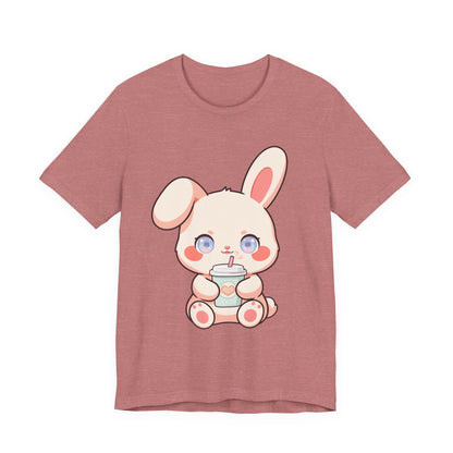 Kawaii Bunny Coffee T-Shirt: Cute Latte Lover Tee