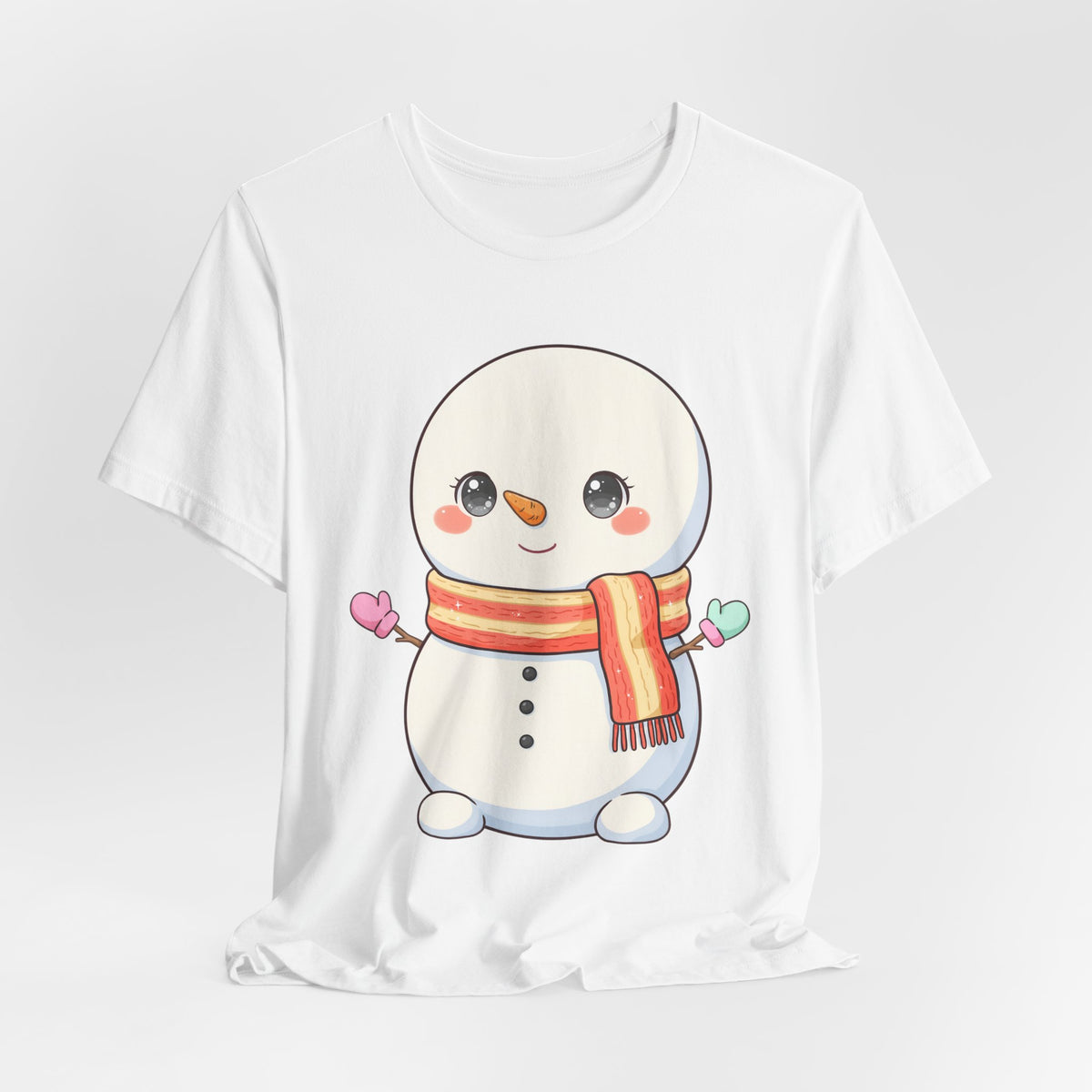 Kawaii Snowman Christmas T-Shirt for Cute Holiday Cheer