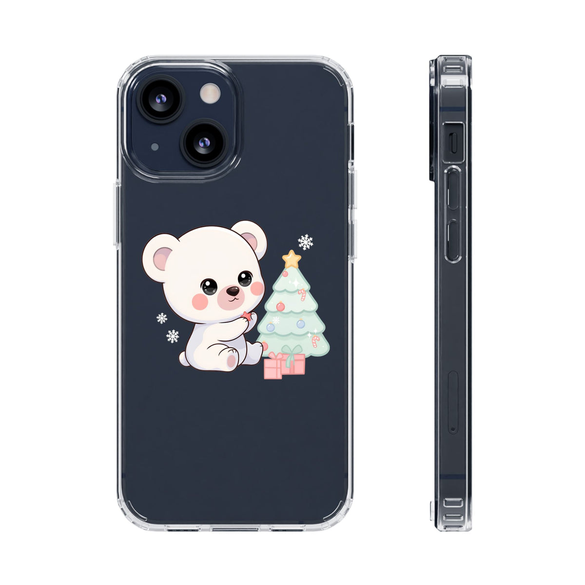 Christmas Polar Bear Phone Case, Kawaii Holiday Accessory