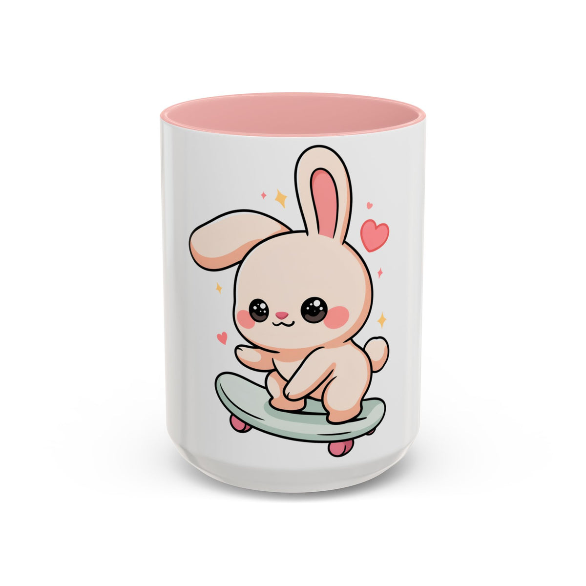 Kawaii Bunny Skateboard Mug – Cute Accent Coffee Mug