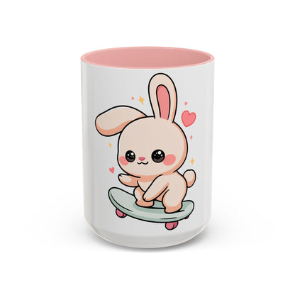 Kawaii Bunny Skateboard Mug – Cute Accent Coffee Mug