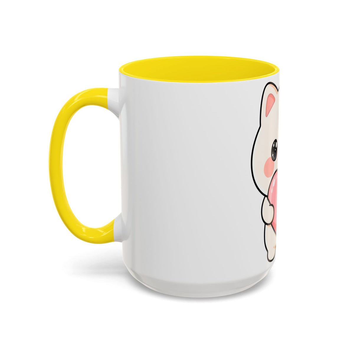 Kawaii Cat Heart Accent Coffee Mug for Sweet Morning Sips