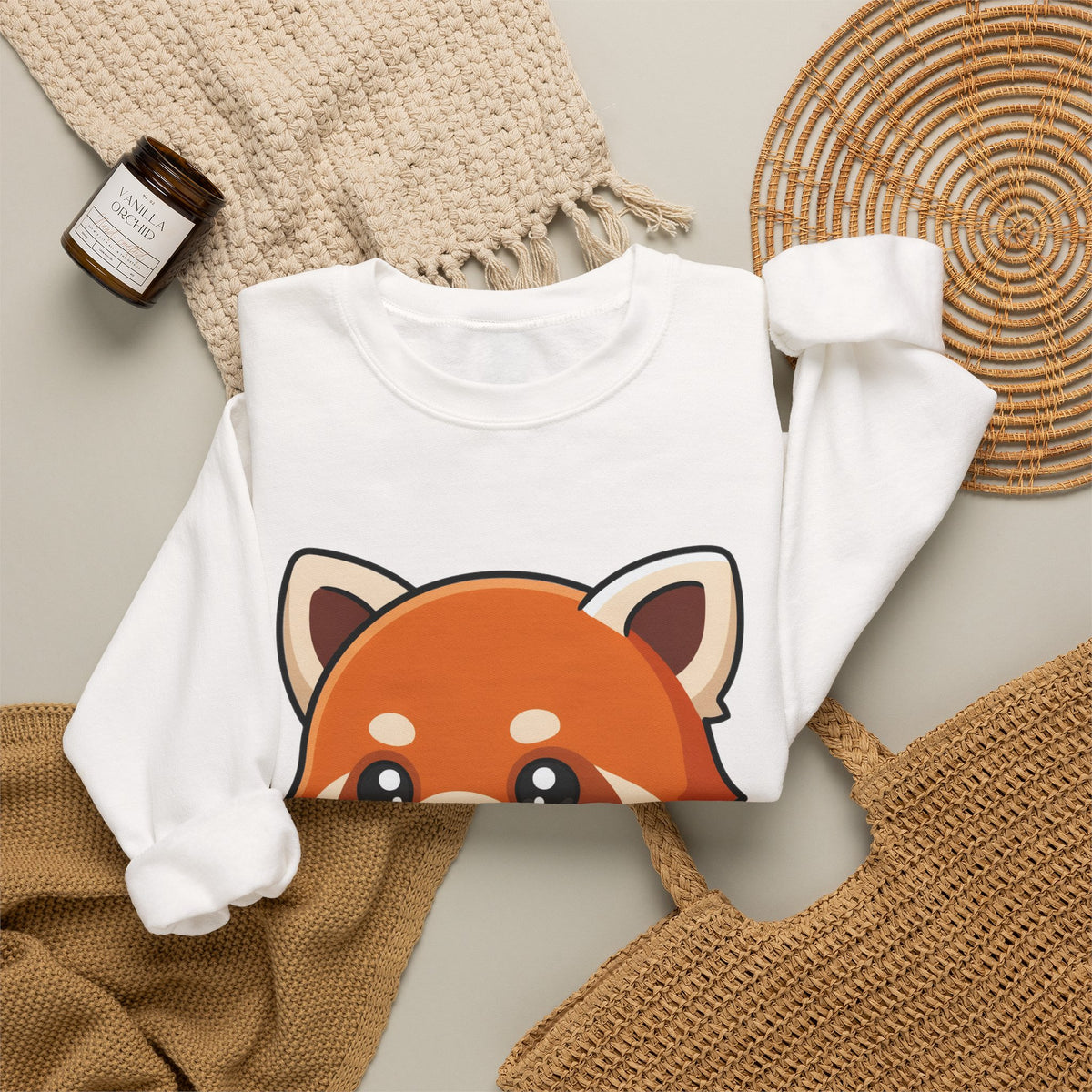 Kawaii Red Panda Skateboarding Sweatshirt, Cute Animal Gift