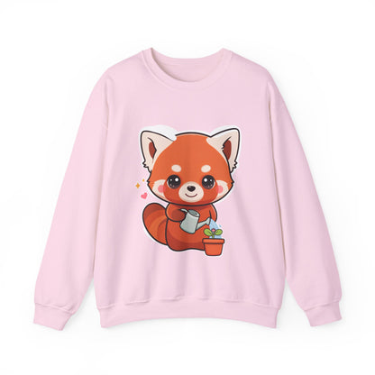 Kawaii Red Panda Sweatshirt, Cute Plant Lover Crewneck