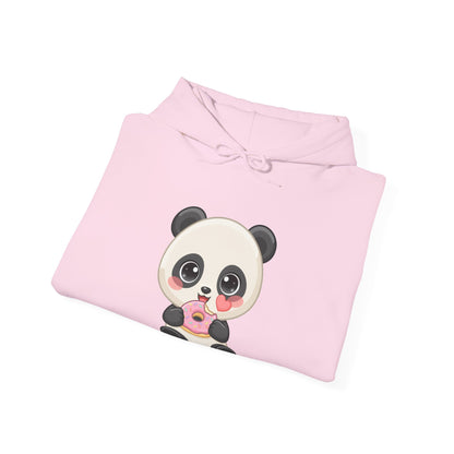 Kawaii Panda Hoodie, Cute Donut Lover Sweatshirt