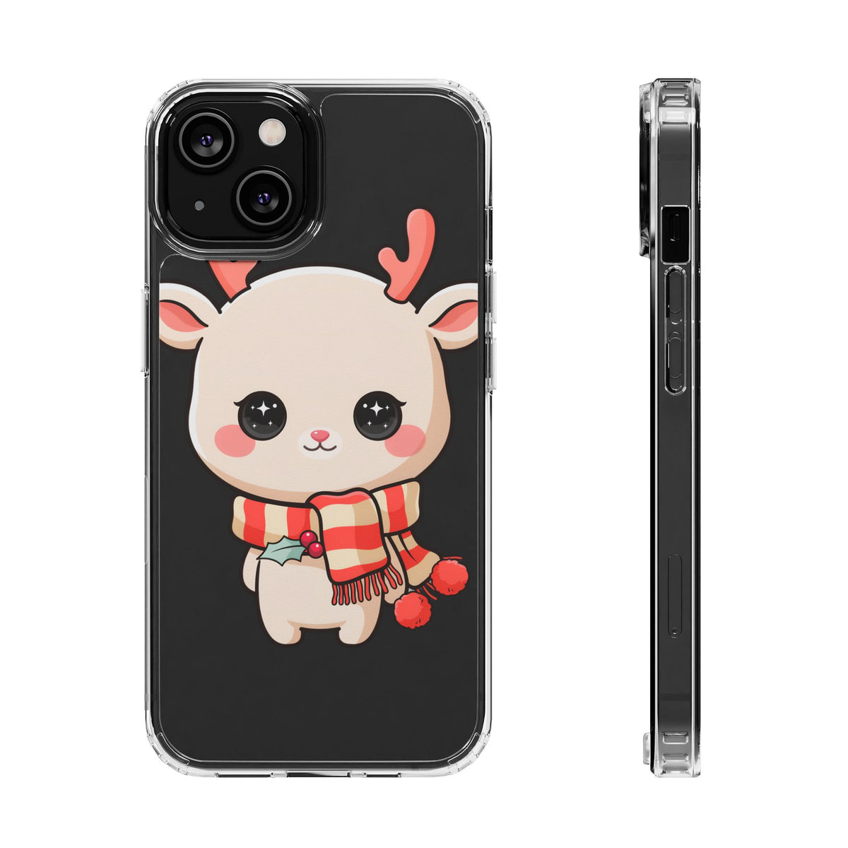 Christmas Reindeer Phone Case, Cute Kawaii Holiday Gift