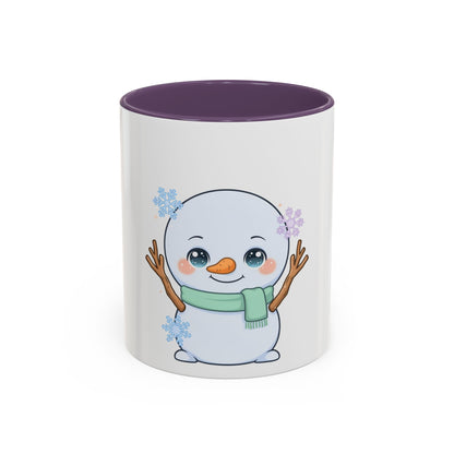 Kawaii Snowman Accent Coffee Mug for Winter Fans