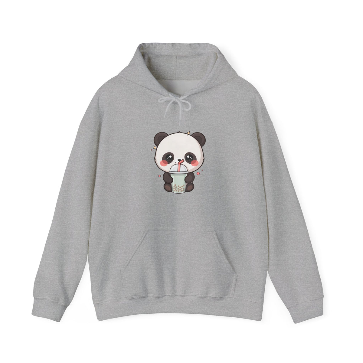 Bubble Tea Panda Hoodie, Kawaii Chibi Boba Sweatshirt