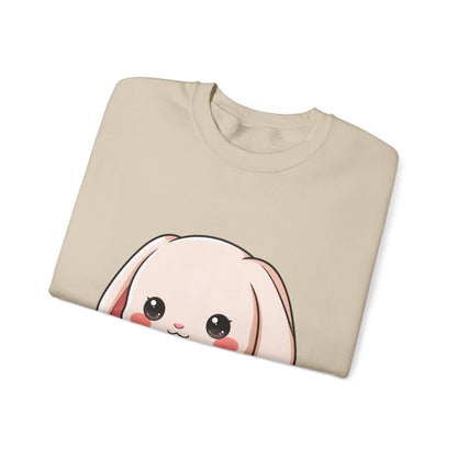 Kawaii Bunny Sweatshirt, Cute Heart Hug Crewneck