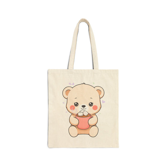 Kawaii Polar Bear Tote Bag for Cozy Cocoa Lovers