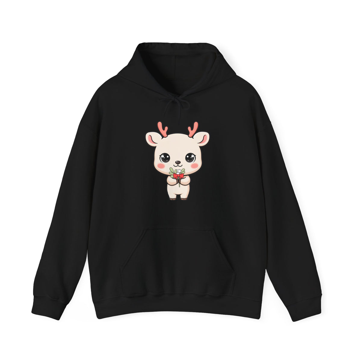 Kawaii Reindeer Hoodie, Cute Christmas Sweatshirt