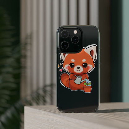 Red Panda Phone Case, Cute Plant Lover Gift