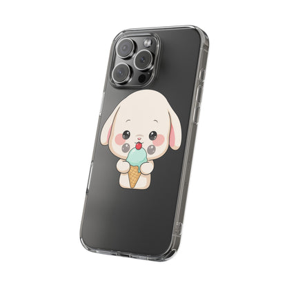 Kawaii Bunny Phone Case, Ice Cream Cutie Clear Case