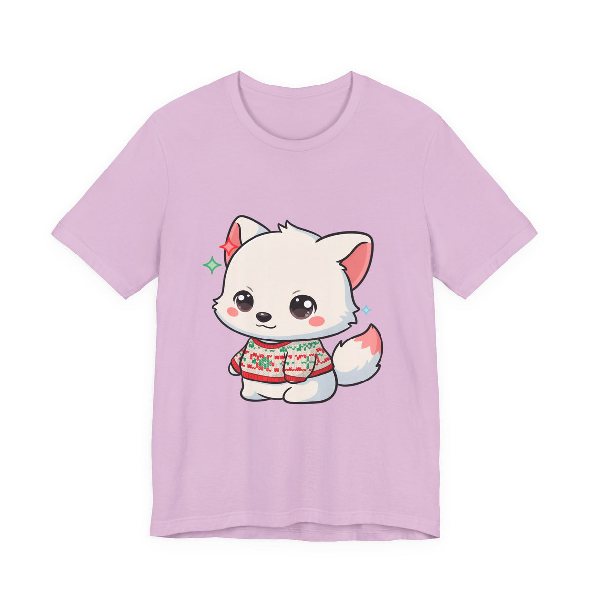 Kawaii Arctic Fox Christmas T-Shirt for Cute Holiday Fans