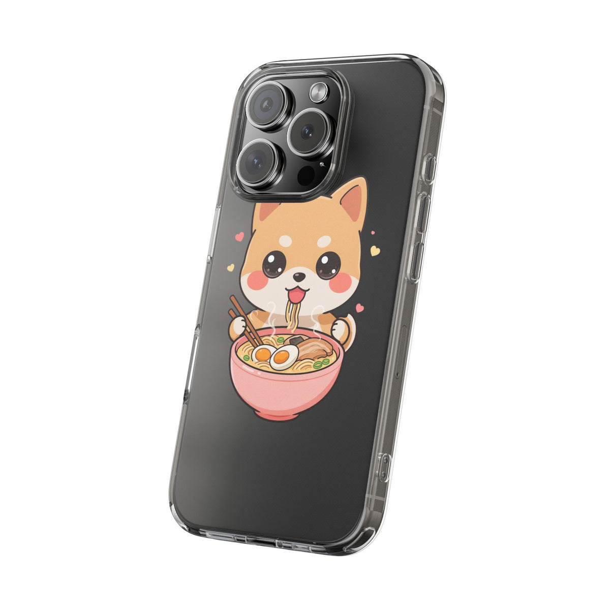 Kawaii Shiba Inu Ramen Clear Impact-Resistant Case