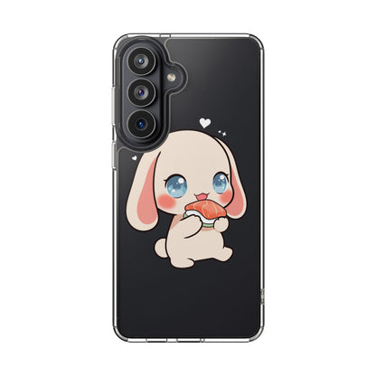 Kawaii Bunny Sushi Phone Case, Clear Impact-Resistant