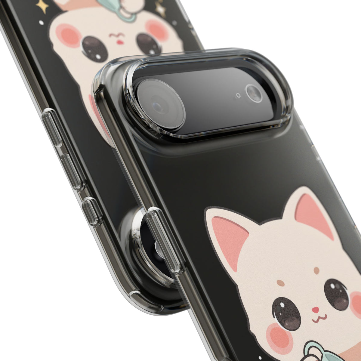 Kawaii Cat Phone Case, Cute Plant Lover Gift