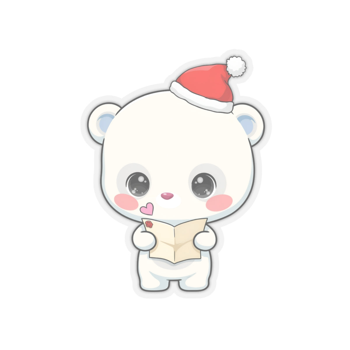 Christmas Polar Bear Sticker for Cozy Holiday Cheer