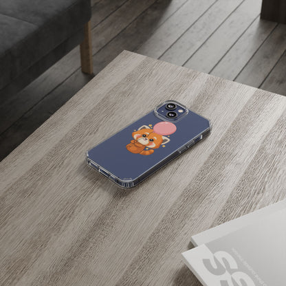Kawaii Red Panda Clear Impact-Resistant Case with Balloon